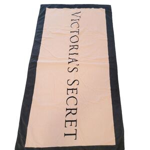 Victoria's Secret LIMITED RARE Signature Logo Beach Towel Pink Black Pool Beach